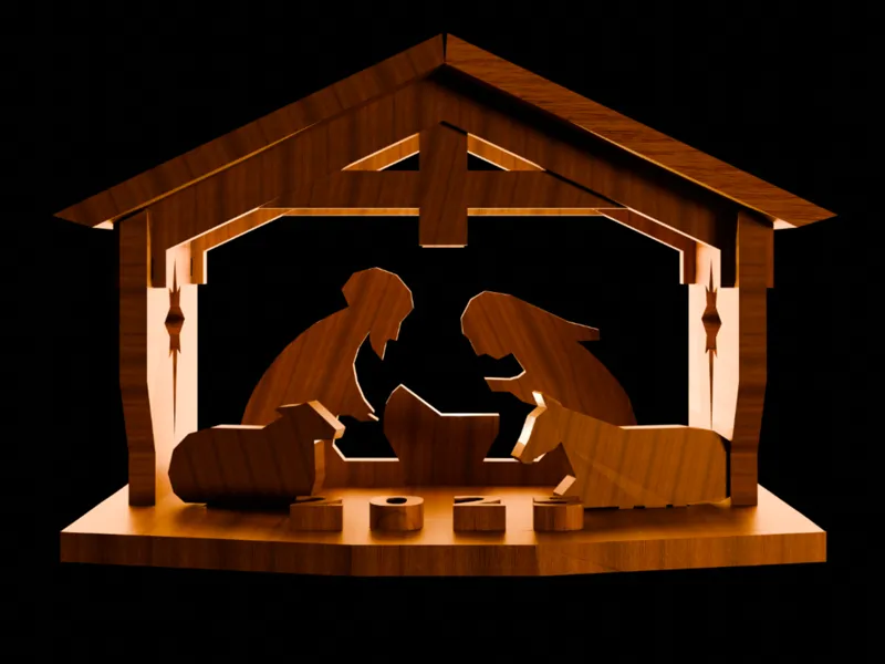 Mini Christmas Nativity House – 3DPrinted Ornament