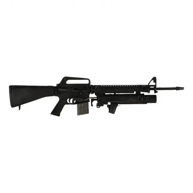 Worn M16 A1 Rifle with XM148 Grenade Launcher (Black) Ace - Machinegun