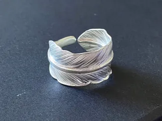 羽毛戒指 艺术个性简约戒指