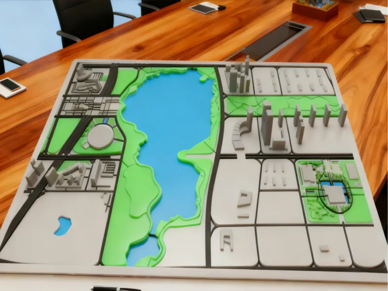 合肥天鹅湖周边3d微缩模型