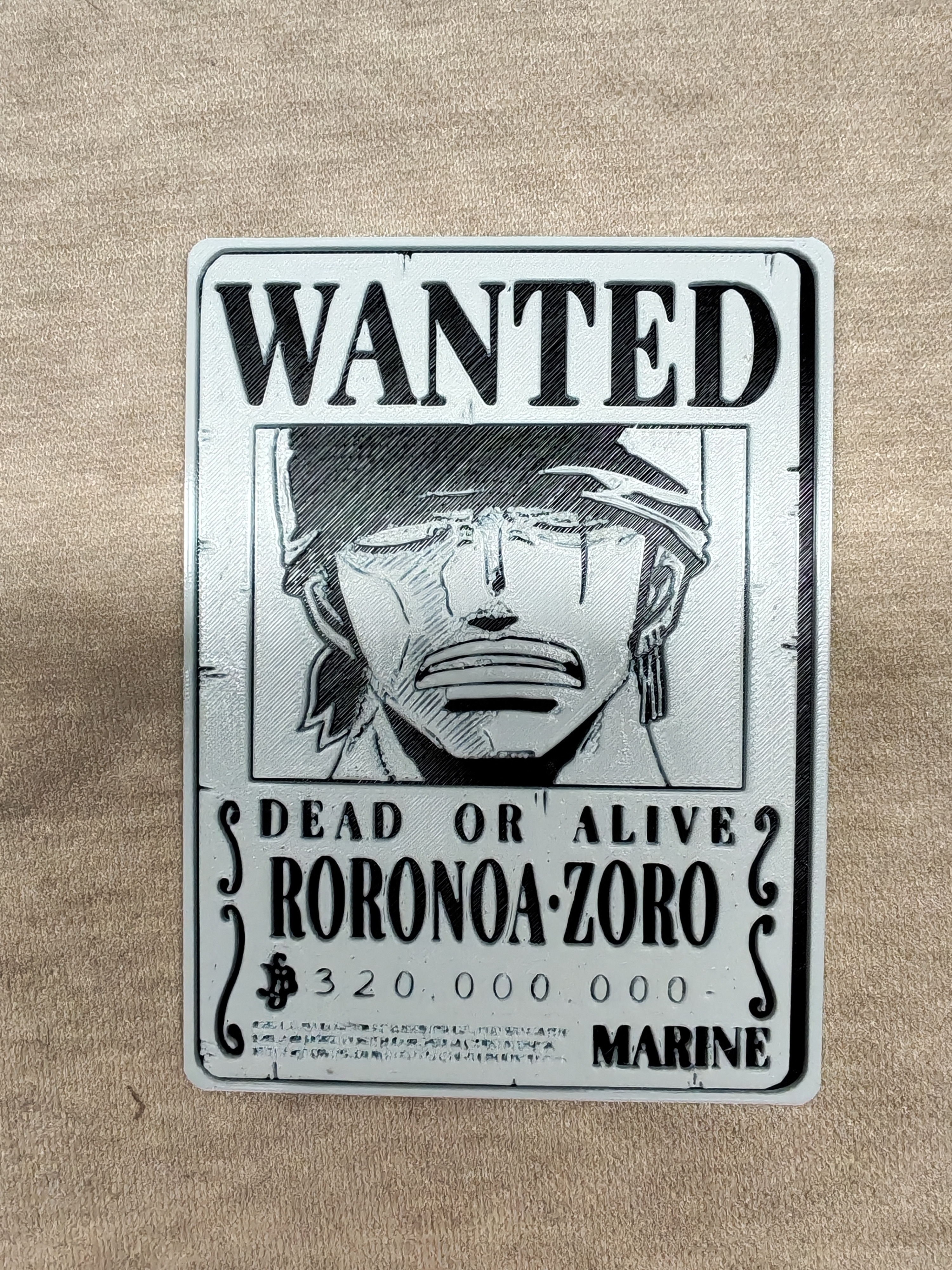 Print - Wanted Poster - Zoro - 320 Million Version - Free 3D Print