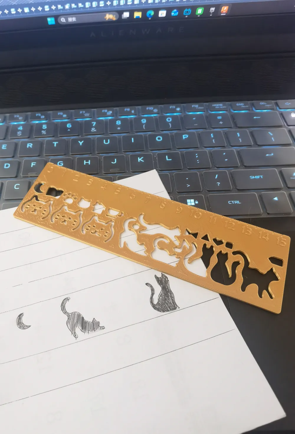 13g faux brass journal ruler - Free 3D Print Model - MakerWorld