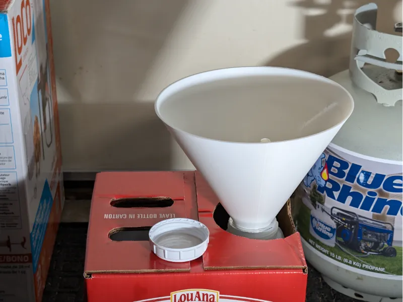 Vented Peanut Oil Funnel for 3 Gallon Container