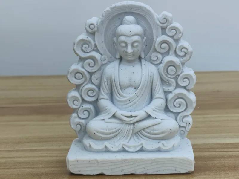 【禅意国风】祥云背光坐佛 桌面摆件