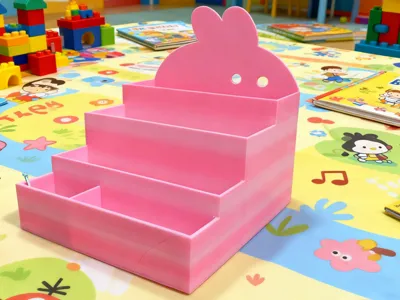Little White Rabbit Desktop Bookshelf Storage Box
