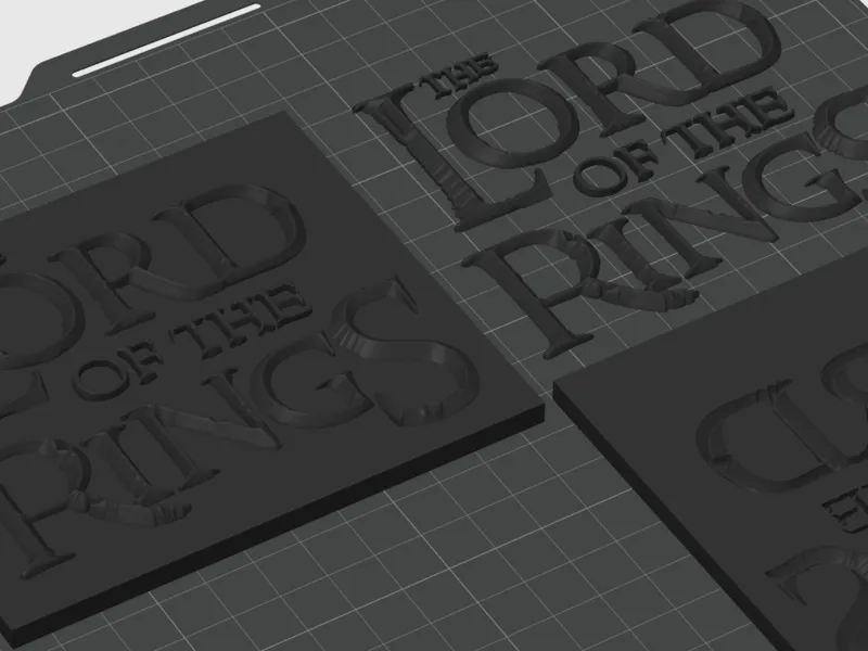 3D Lord of the Rings logo lettering 
