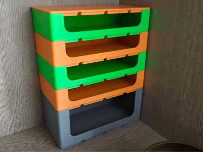Compatible Gridfinity Side-Open Stackable Box