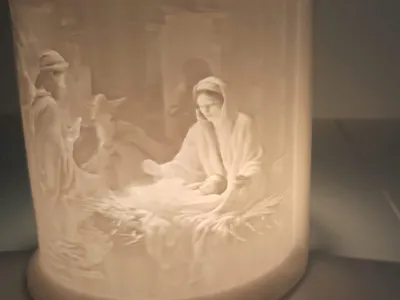 Christmas lithophane depicting the Holy Family