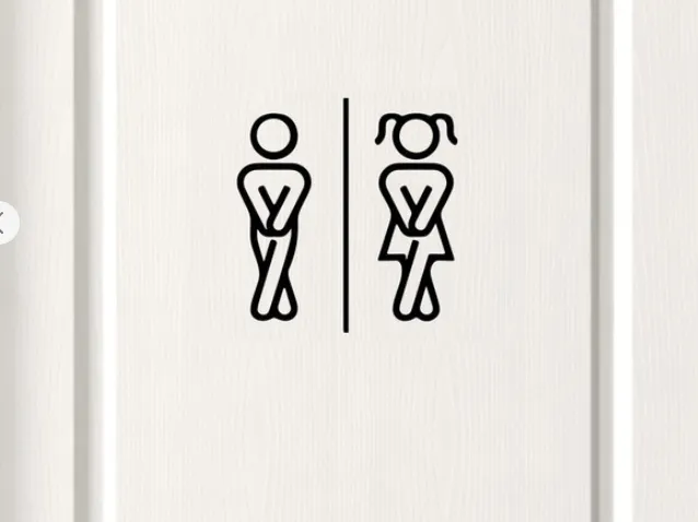 Urgent Restroom Sign – Unisex Bathroom Door Plate