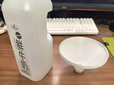 Sam's milk carton funnel, perfect fit