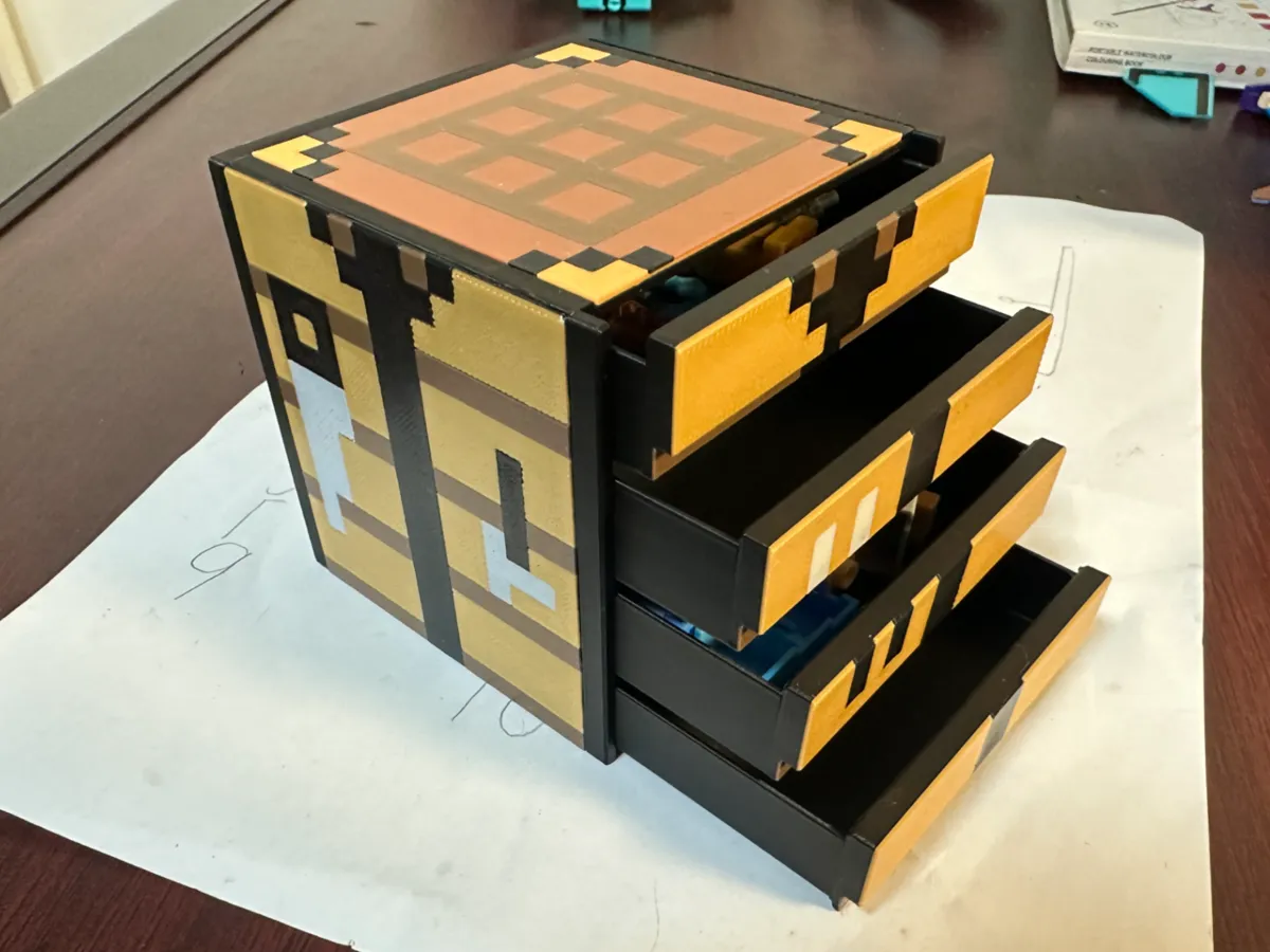 Minecraft Workbench 4-Layer Drawer Storage Box by user_3885319374 ...