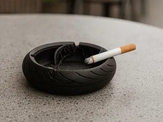 Posacenere a forma di pneumatico da moto
