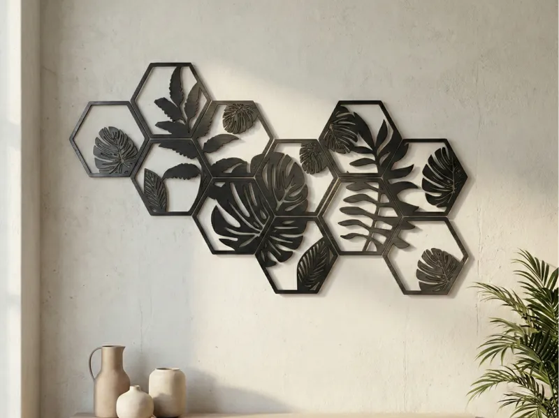 Tropical Hexagon Wall Art