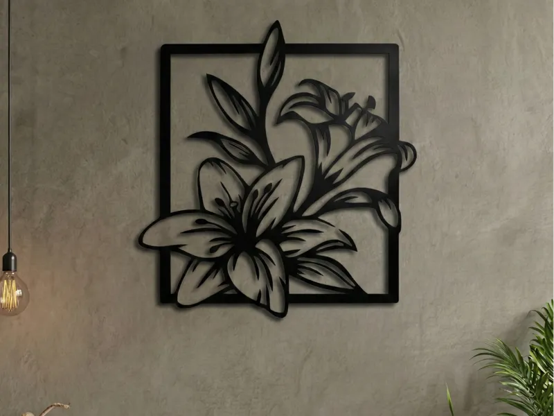 Lily Floral Frame - 2D Wall Art