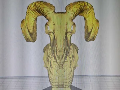 ram hood ornament with base