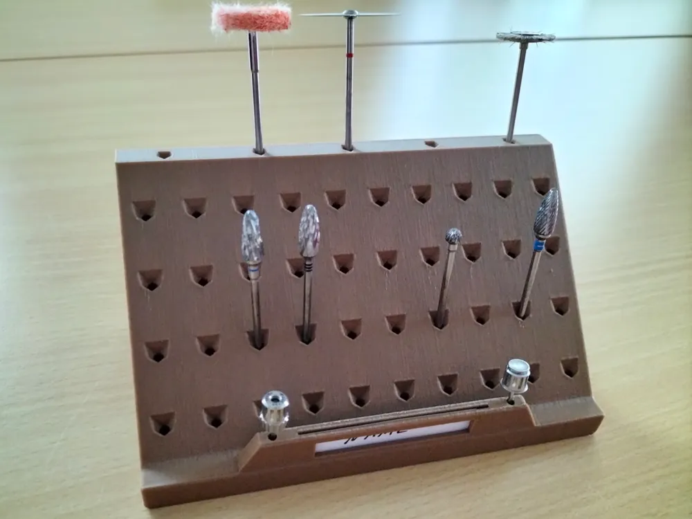 Bur Stand SOLID 2.75mm with Name Plate - Free 3D Print Model - MakerWorld