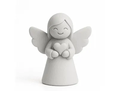 Christmas angel with a heart