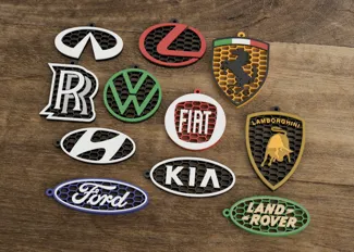 Honeycomb-style keychains with car brand part3
