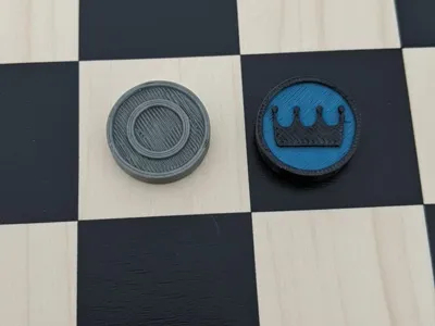 Double-sided checker piece