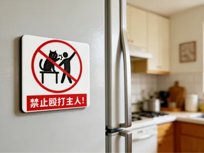 No Hitting the Owner (Cat Warning Sign)