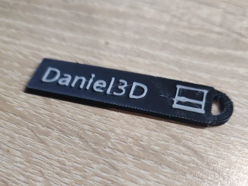 Nametag Keychain with 3D printer logo