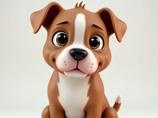 American puppy - Figura de perro en 3d multicolor