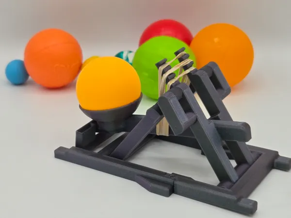 Catapulte à élastique avec détente, impression sans assemblage