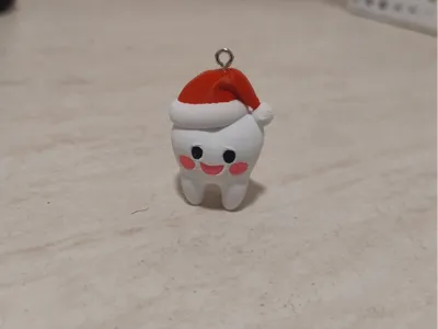 Christmas tooth pendant - ciondolo dente di Natale