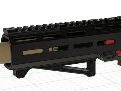 M-Lok handguard with angled foregrip