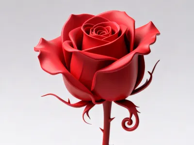 Red thorny rose