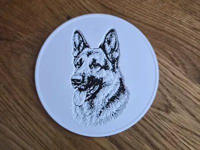 Coaster with image of a German Shepherd
