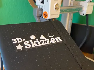 3D Skizzenbuch Schild