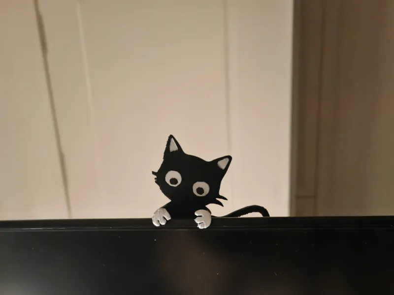 显示器小猫摆件