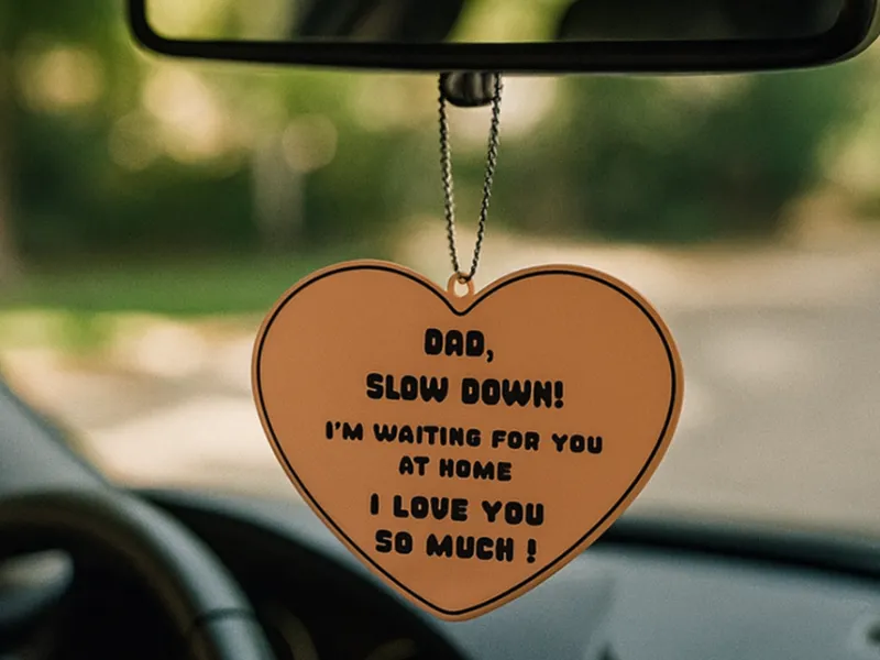 Dad, Slow Down! Rearview Mirror Hanging Tag