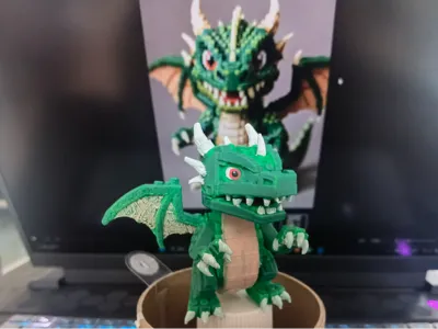 Pixel Green Baby Dragon