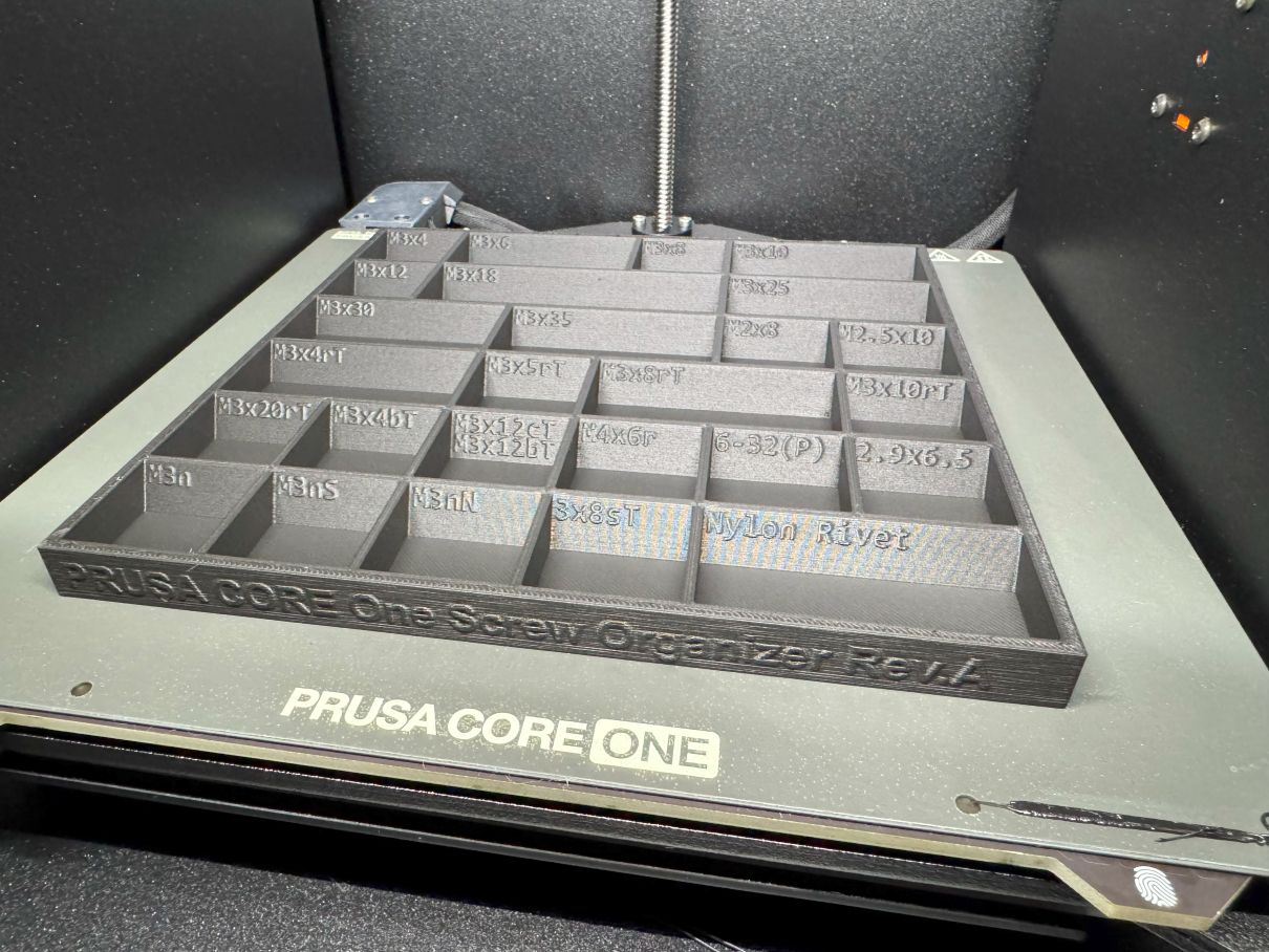 PRUSA CORE One screw organizer