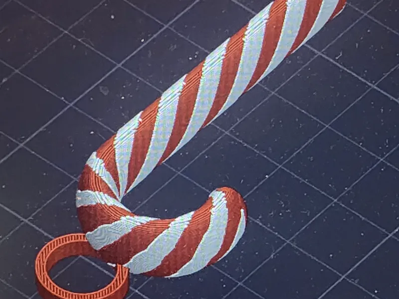 2 color candy cane pendant necklace ornament