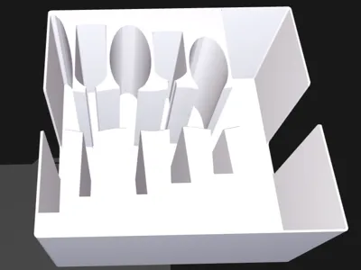 Parametric Gridfinity Silverware bin