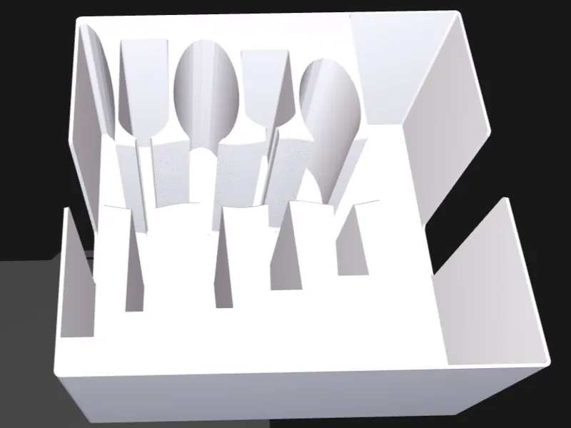 Parametric Gridfinity Silverware bin