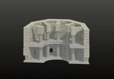 2 level coliseum, courtyard, or castle wall