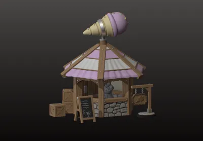 Ye olde ice cream hut - 28mm fantasy terrain
