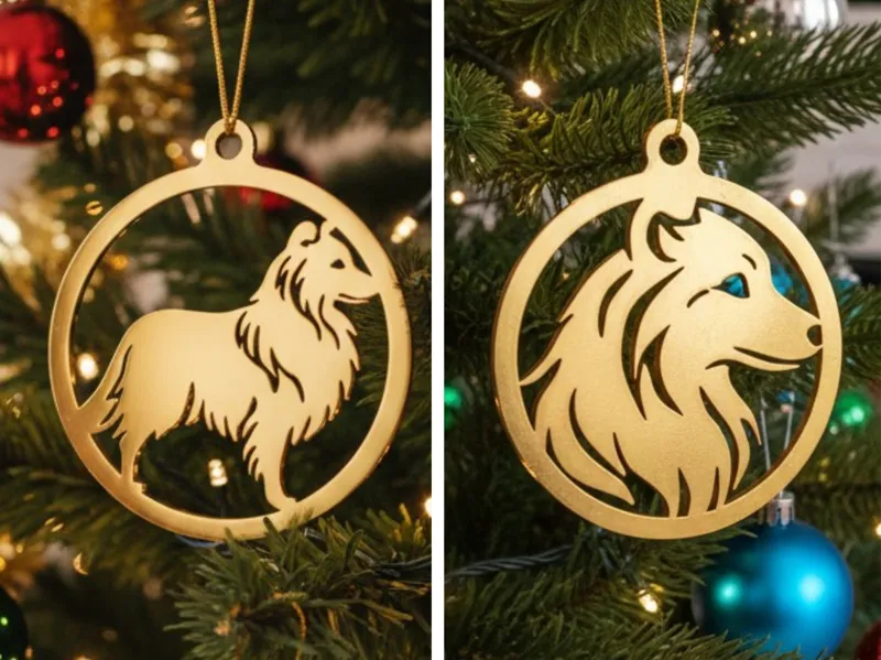 Sheltie Dog - christmas tree ornament