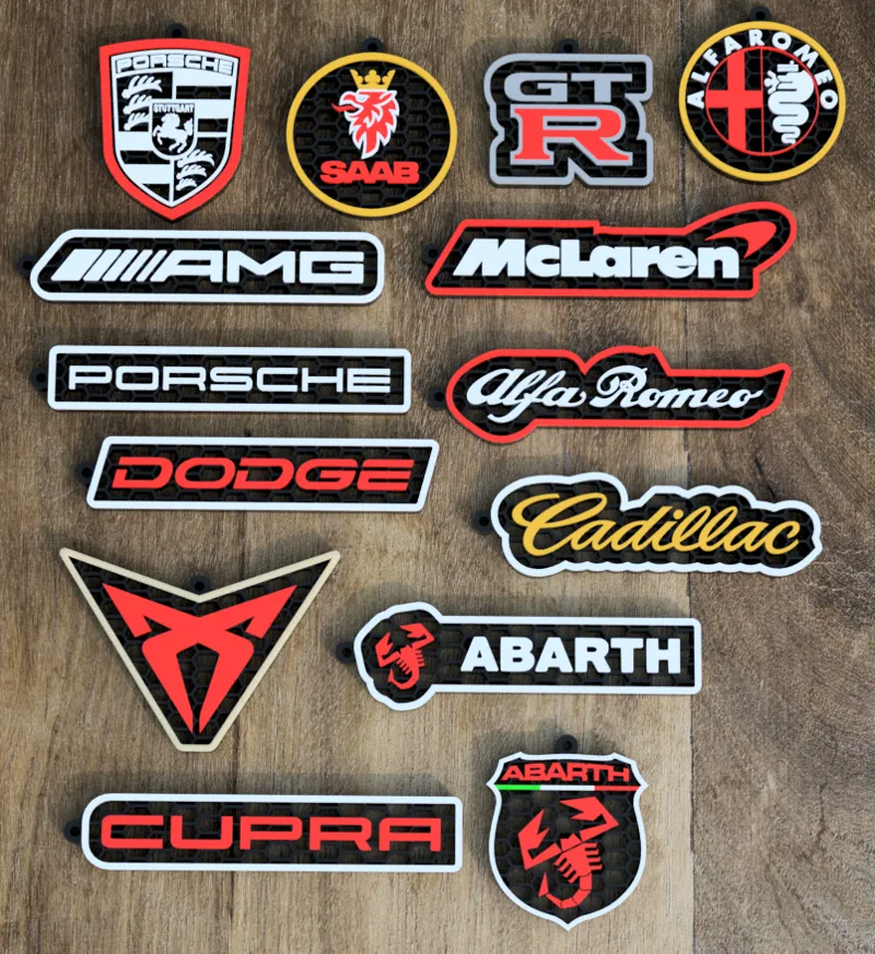 Honeycomb-style keychains >part5< car brand logos