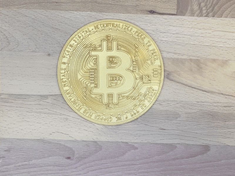 Bitcoin coaster both sides