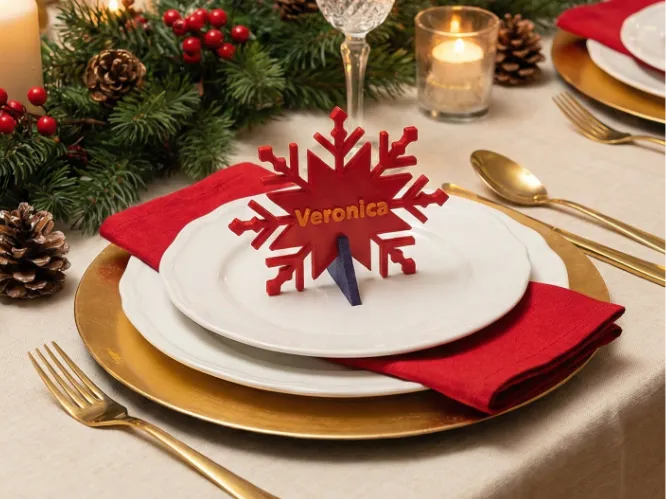 Fiocco di neve Segnaposto Feste Natale 