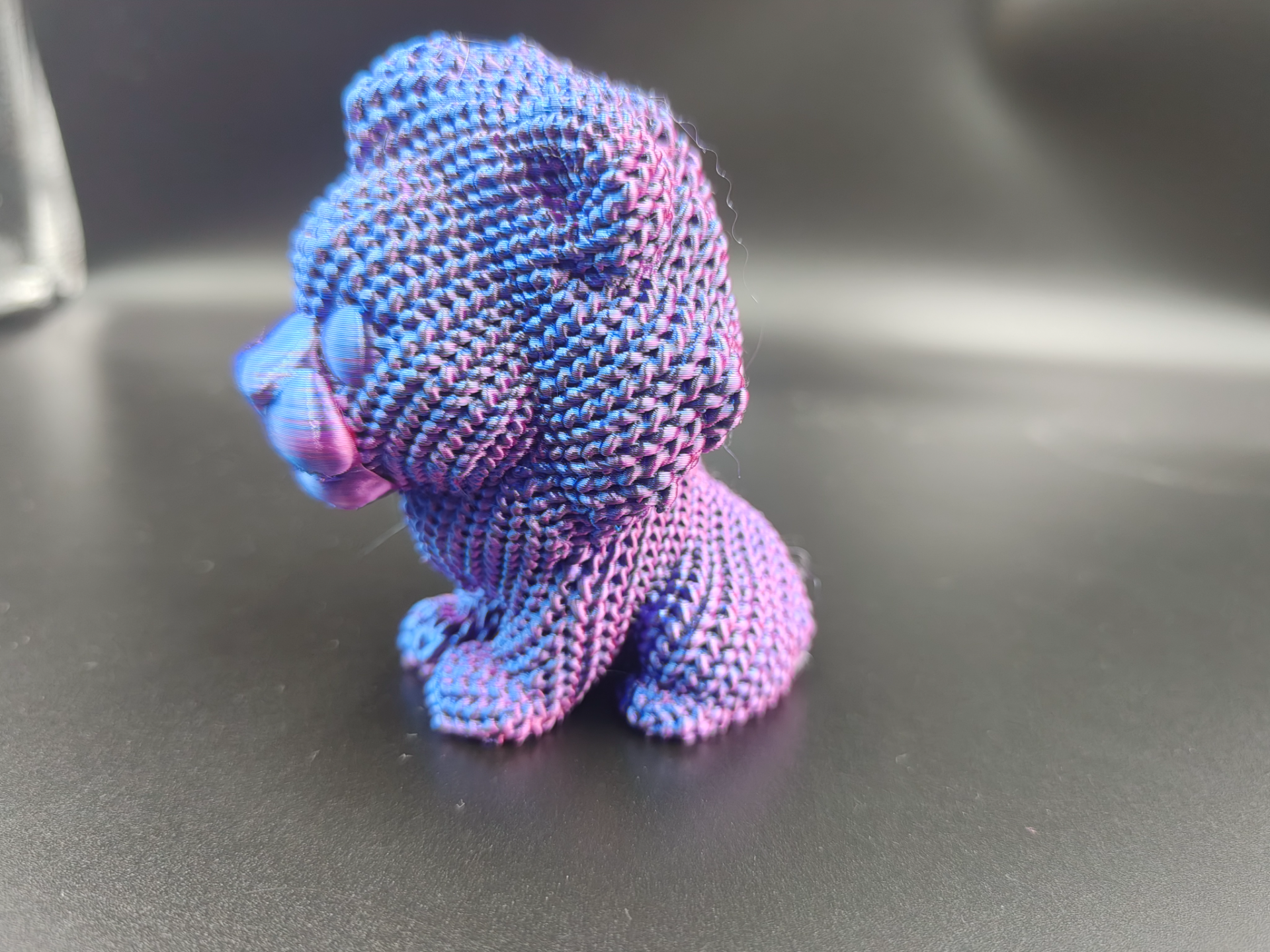 针织盘坐狮子摆件（knitted lion）