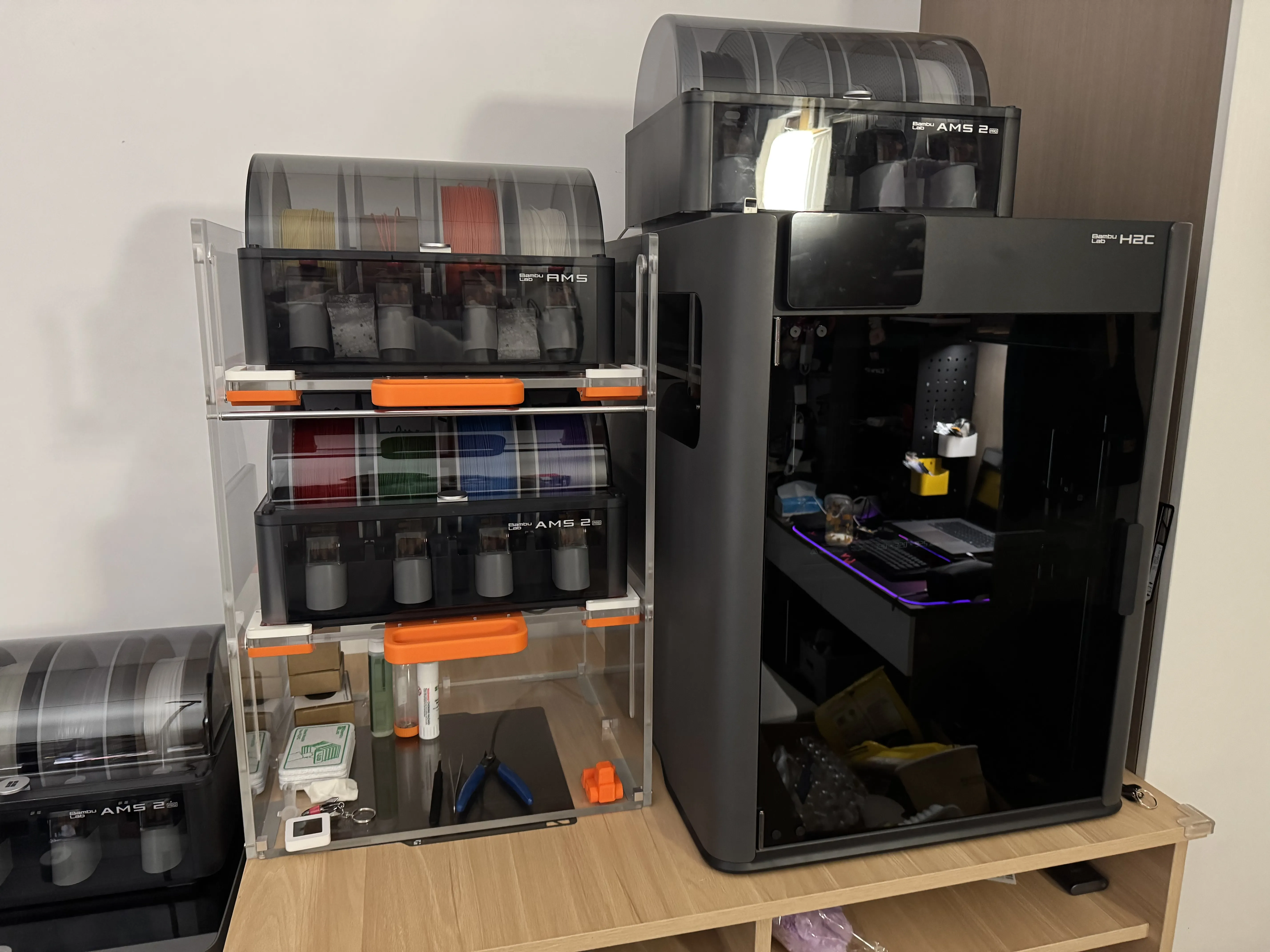 Bambu Lab double AMS stacking bracket compatible with AMS and AMS2Pro ...