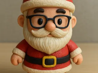 Cute Santa claus chibi cartoon figurine