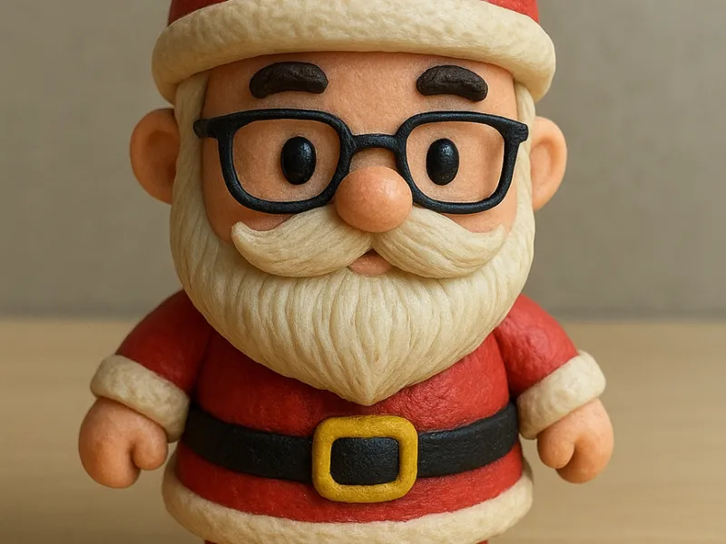 Cute Santa claus chibi cartoon figurine