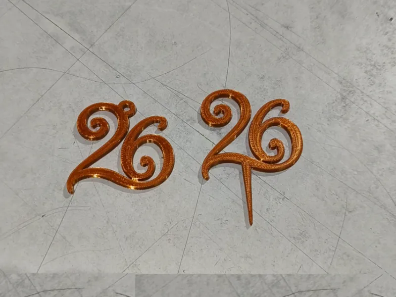 year 2026 ornament and cake topper 